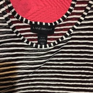Lane Bryant black and white stripe shirt 26/28